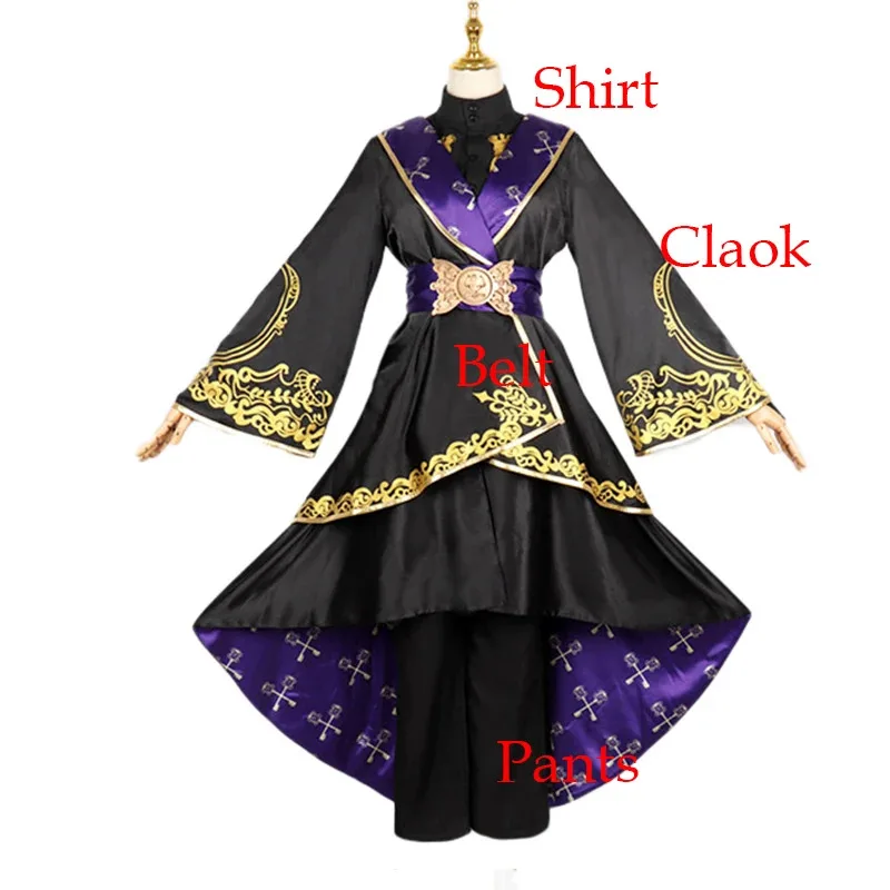 CyRiddle Cosplay Costume Black Fancy Cloak Carnival Party Costume Halloween Uniform