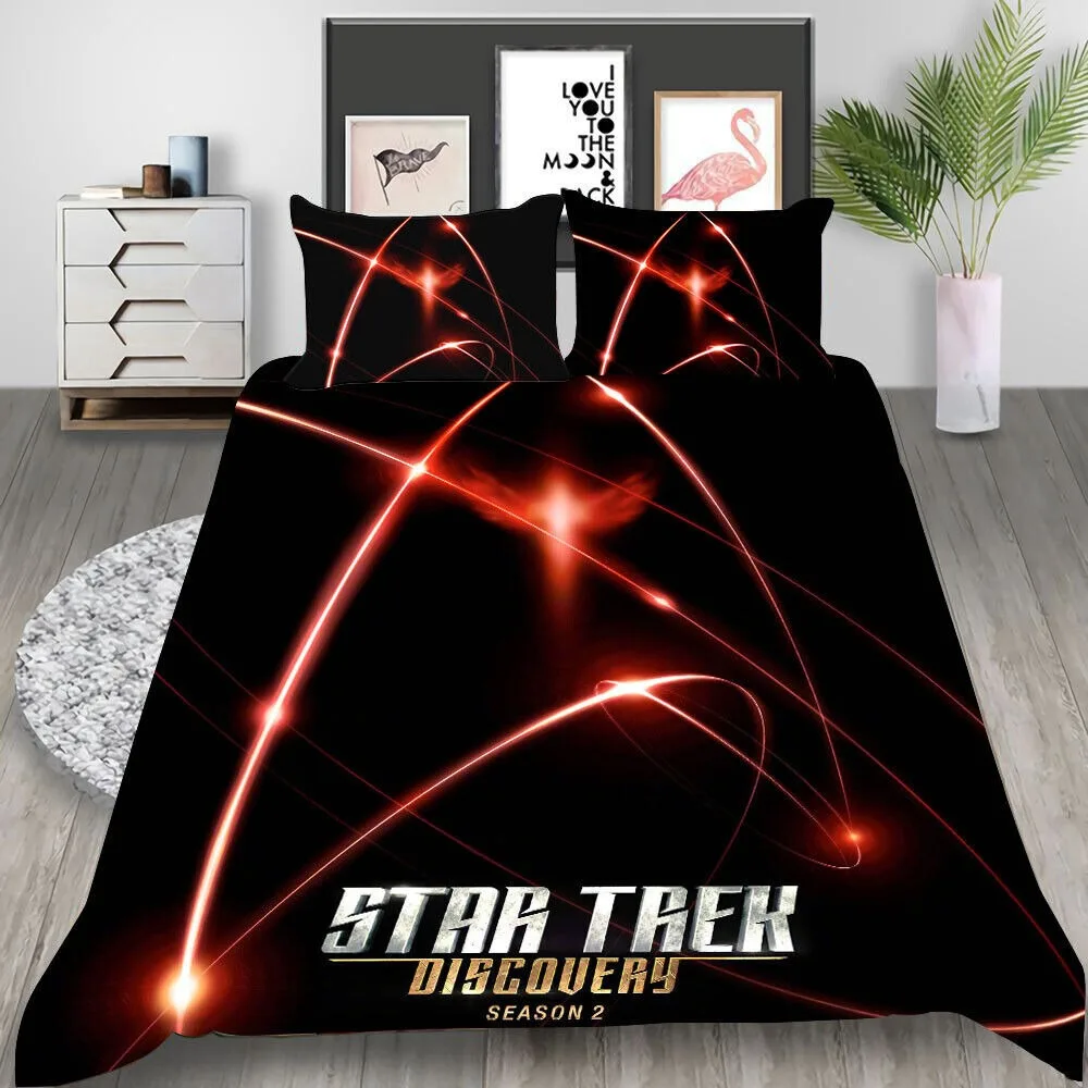 Star Trek TNG Bettbezug, Kissenbezug, Bettwäsche-Set für Kinder, Mädchen, Jungen, Schlafzimmer, Geschenk, Einzelbett, Doppelbett, große Größe
