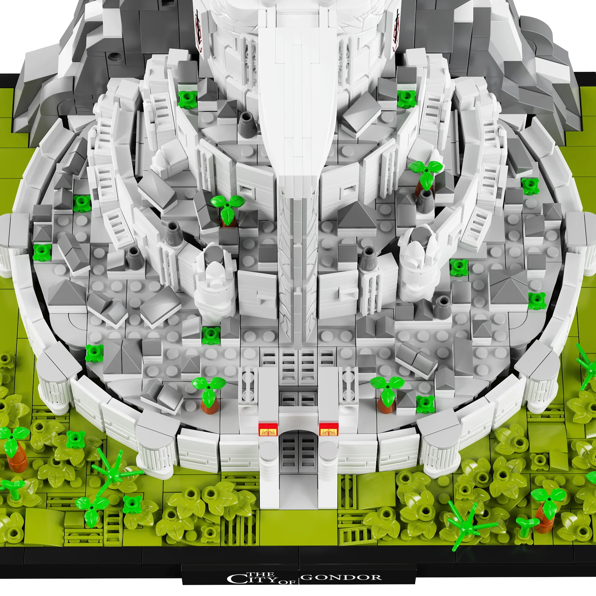 2211 pçs os anéis minas cidade branca tirith vista de rua arquitetura modelo bloco de construção clássico filme cena quebra-cabeça brinquedos presentes