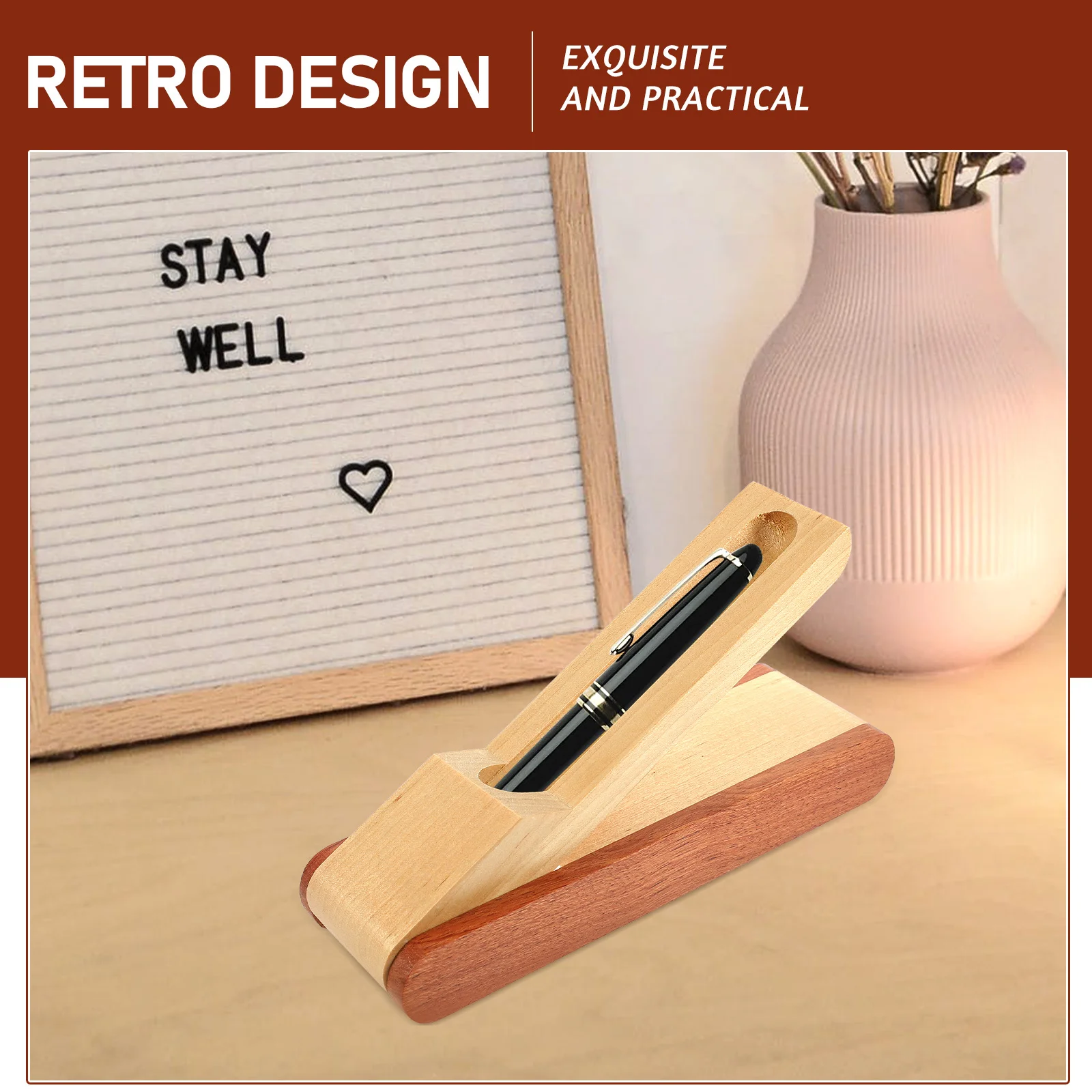 

Wooden Pen Organizer Single Pen Case Strong Non-Deformable Design Ideal for Gift Ceremony Wedding Business Presentations