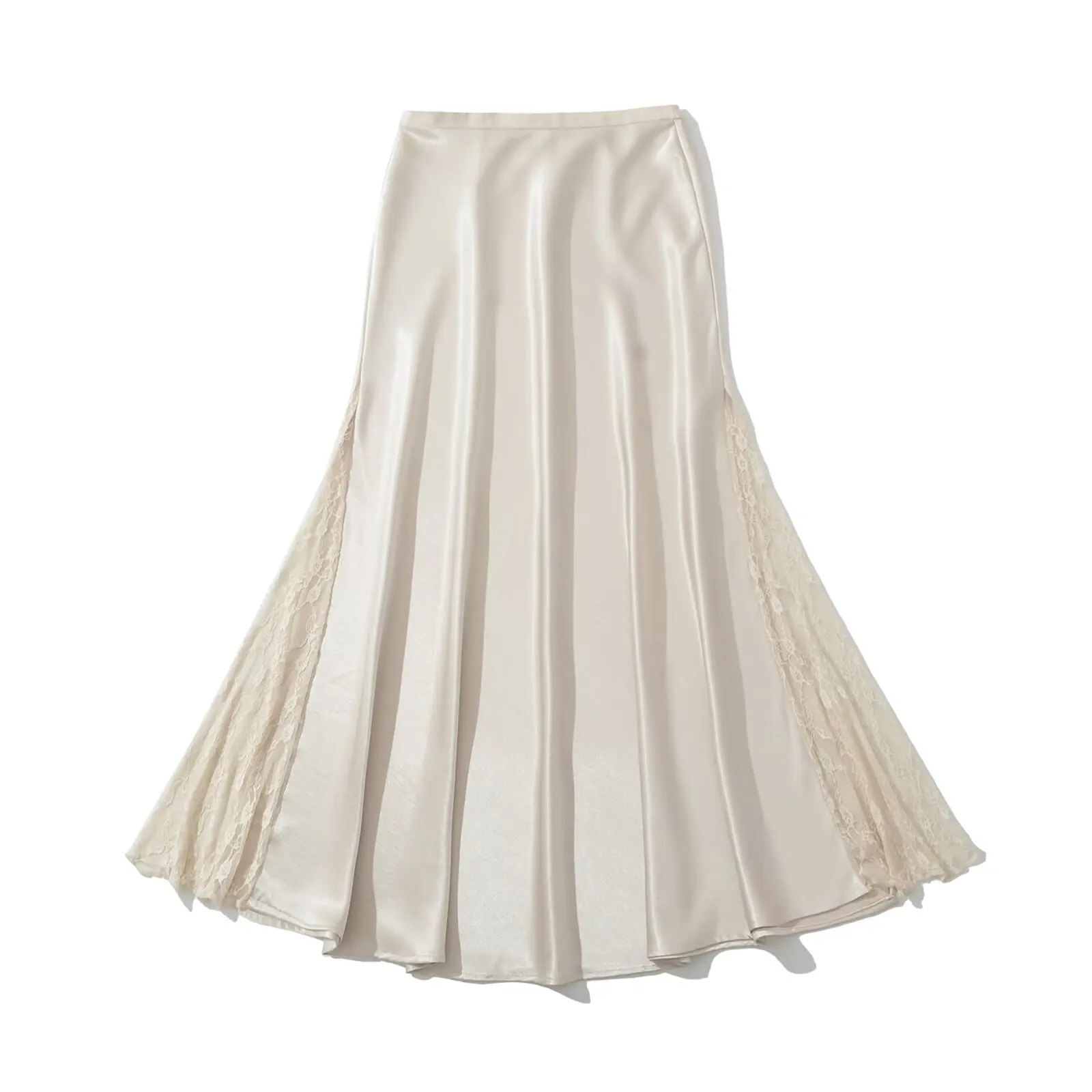 

Ele кружевная атласная юбка Fi Tail f, женская летняя утягивающая длинная юбка трапециевидной формы с высокой талией, повседневная повседневная одежда