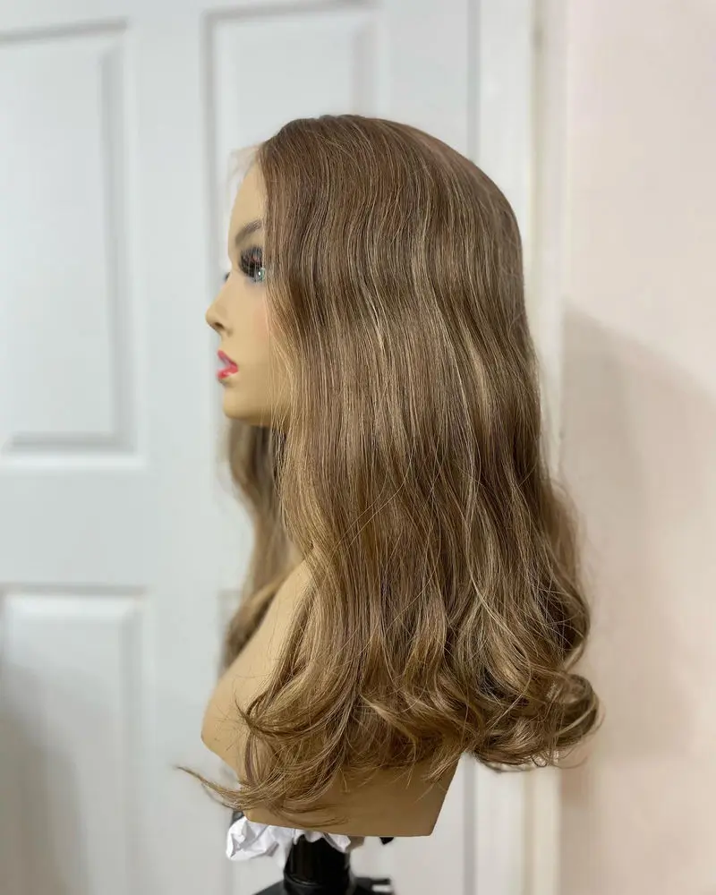 الكراميل براون غلويليس الباروكات موجة طبيعية الاصطناعية HD الدانتيل شعر مستعار أمامي سوبر طويل موجة شعر مستعار كبير الحجم غطاء ألياف عالية الجودة