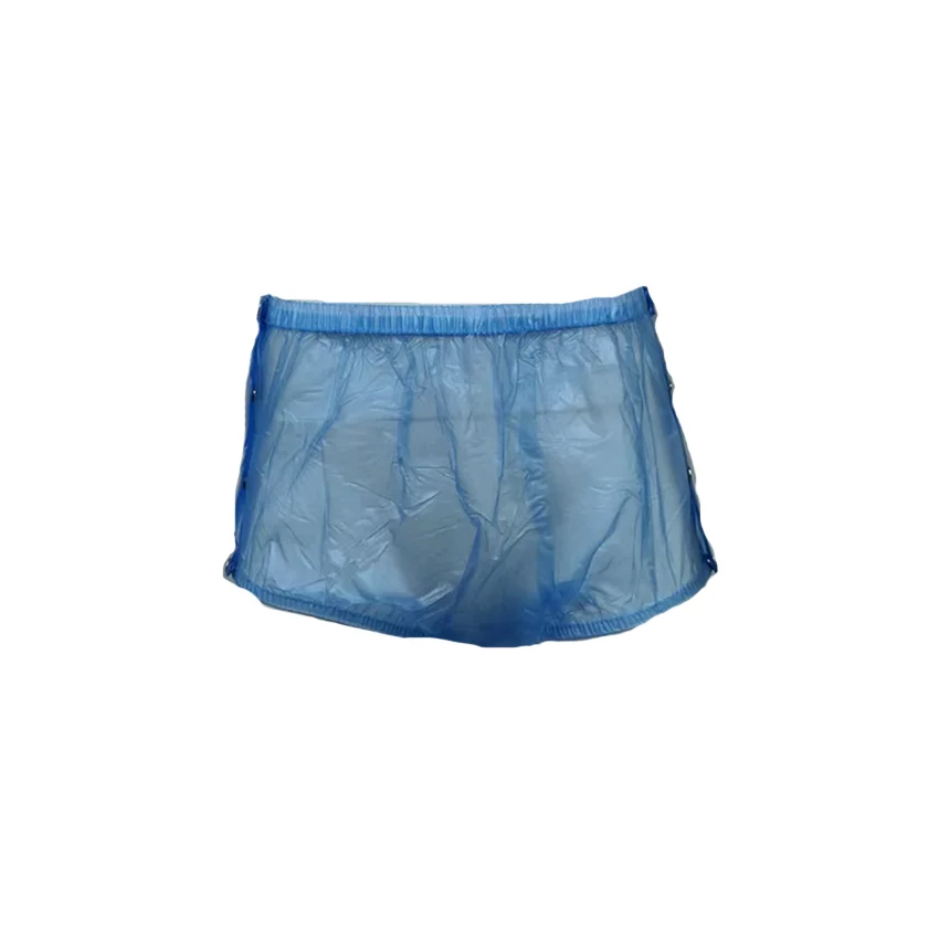 Langkee Haian-Couche-culotte en plastique pour adulte, pantalon en PVC bleu, ABDL