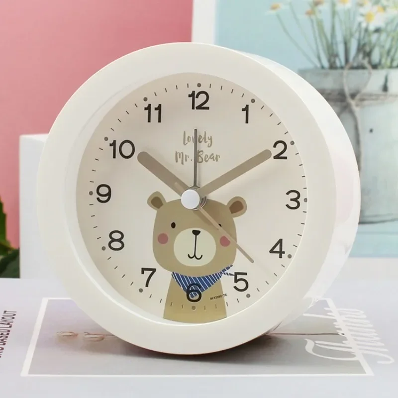 Ticktockery Mini Mute Alarm Clock for Students - Scanning Movement, Cartoon Design, Mini Desk Clock