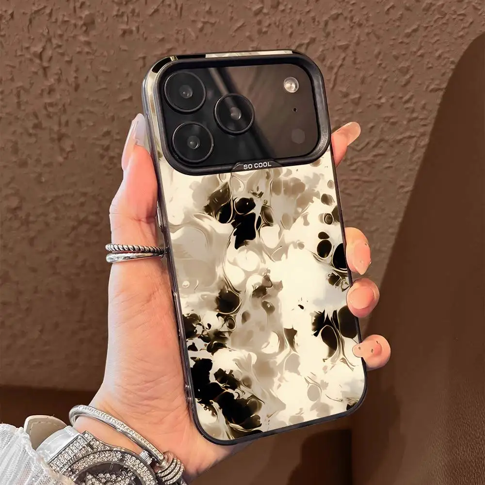 Tortoise Shell Marble Turtle Texture Phone Case For iPhone 17,16,15,14,13,12,11,Pro,Max,Plus,E,Air,Mini Black Tpu Cover