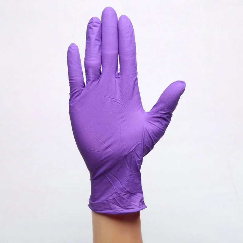 Guantes desechables de nitrilo, manoplas antideslizantes de color púrpura, resistentes al agua, sin polvo, para trabajo en cocina, lavado y