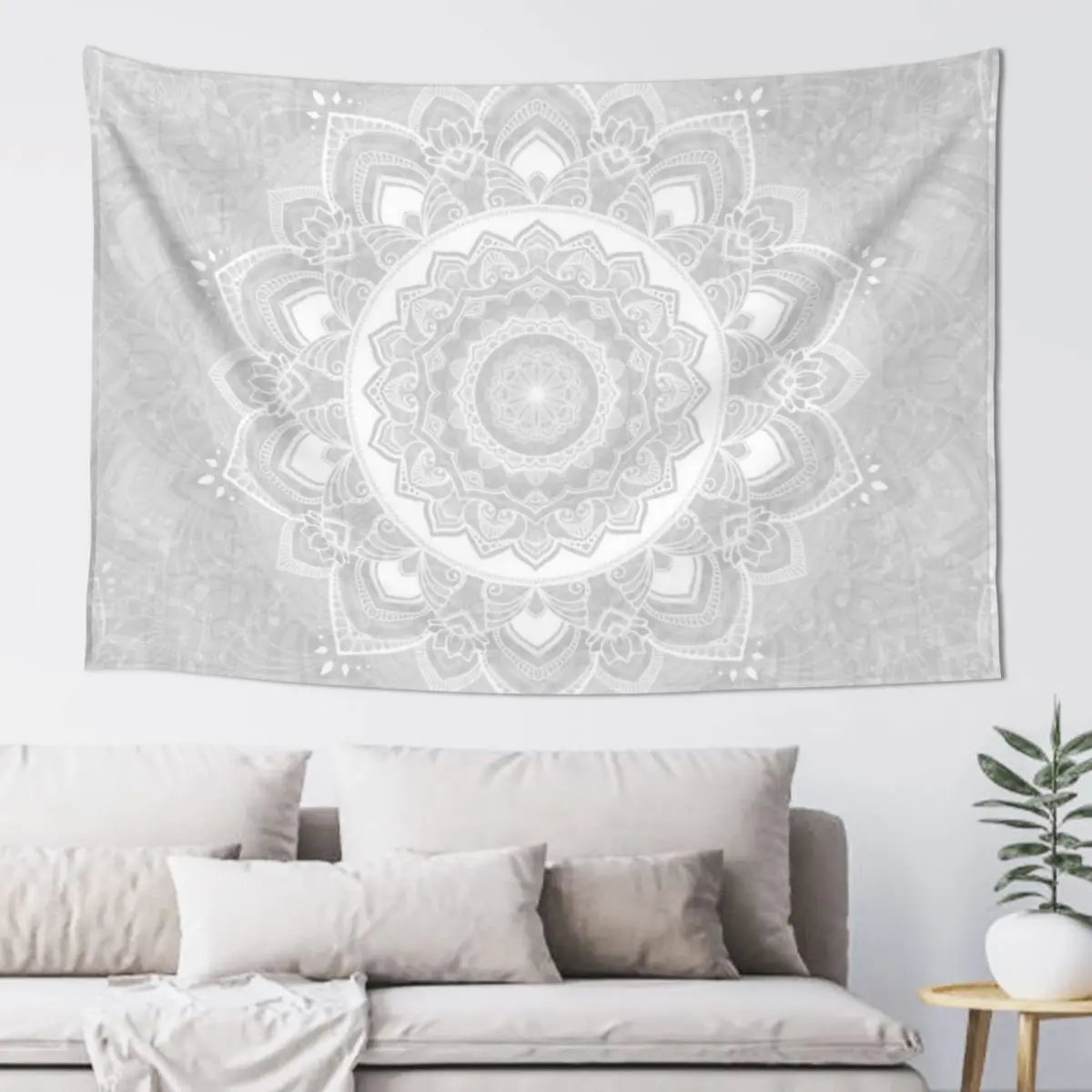 

Soft Grey Mandala Tapestry Cute Room Decor Wall Coverings Aesthetic Home Decor Tapestry