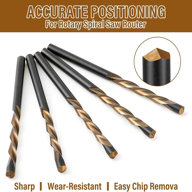 50Pcs Drywall Drill Bits Pilot Point Cutting Drill Bits Diameter Drywall Router Drill Bits Drywall Tools For Spiral Saw