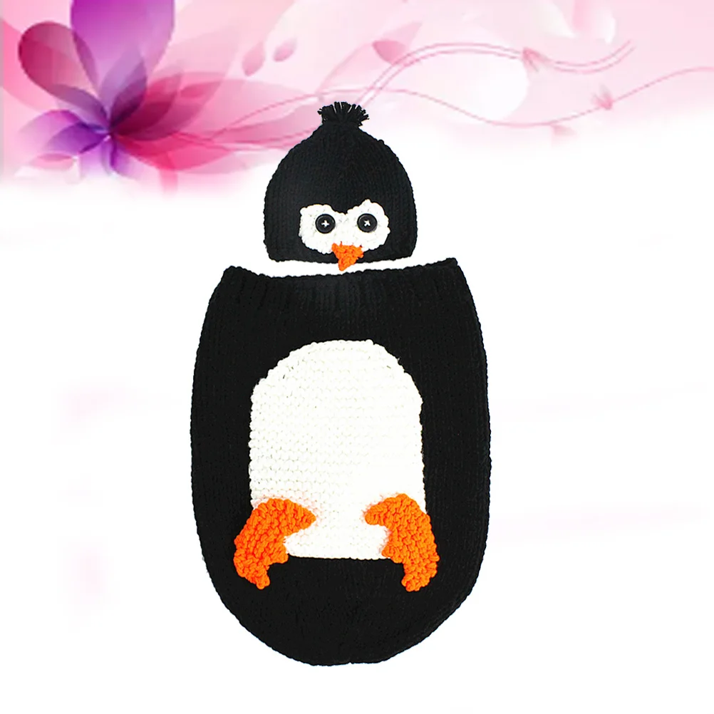 

Newborn Baby Photography Props Penguin Cartoon Style Clothing Set Hand-Knitted Crochet Outfit Costume 0-6 Months Baby Photo