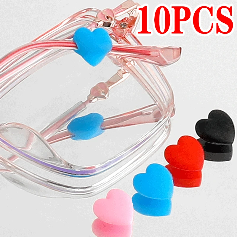 

10Pairs/lot Anti Slip Silicone Glasses Ear Hooks Heart Round Grips Eyeglasses Sports Temple Tips Soft Ear Hook