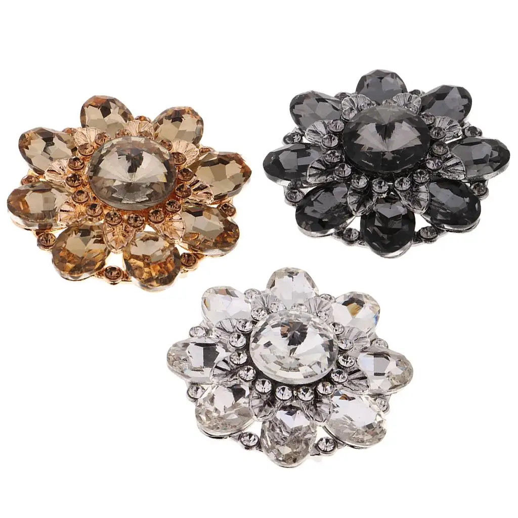 1 Piece Large Metal Crystal Rhinestone Buttons, 46mm Sewing Accessories for