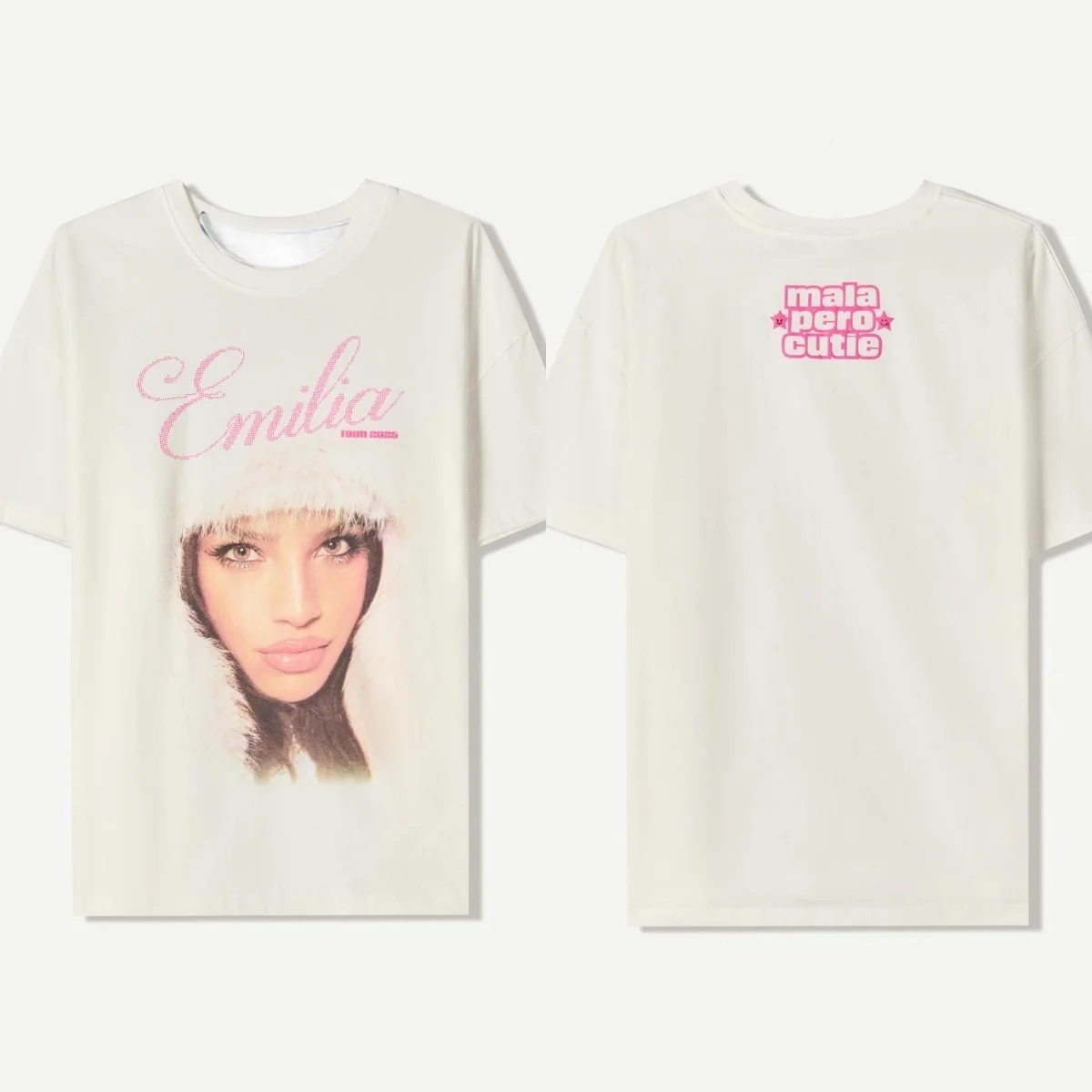 

Испанский быстрый модный бренд Футболки Bershka Emilia Mernes Женские футболки с короткими рукавами и принтом большого размера Y2k Женская одежда