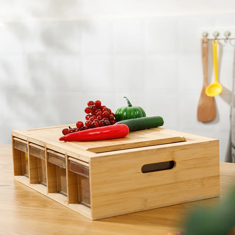 Multifunctional acrylic chopping board kitchen with drawer-type bamboo