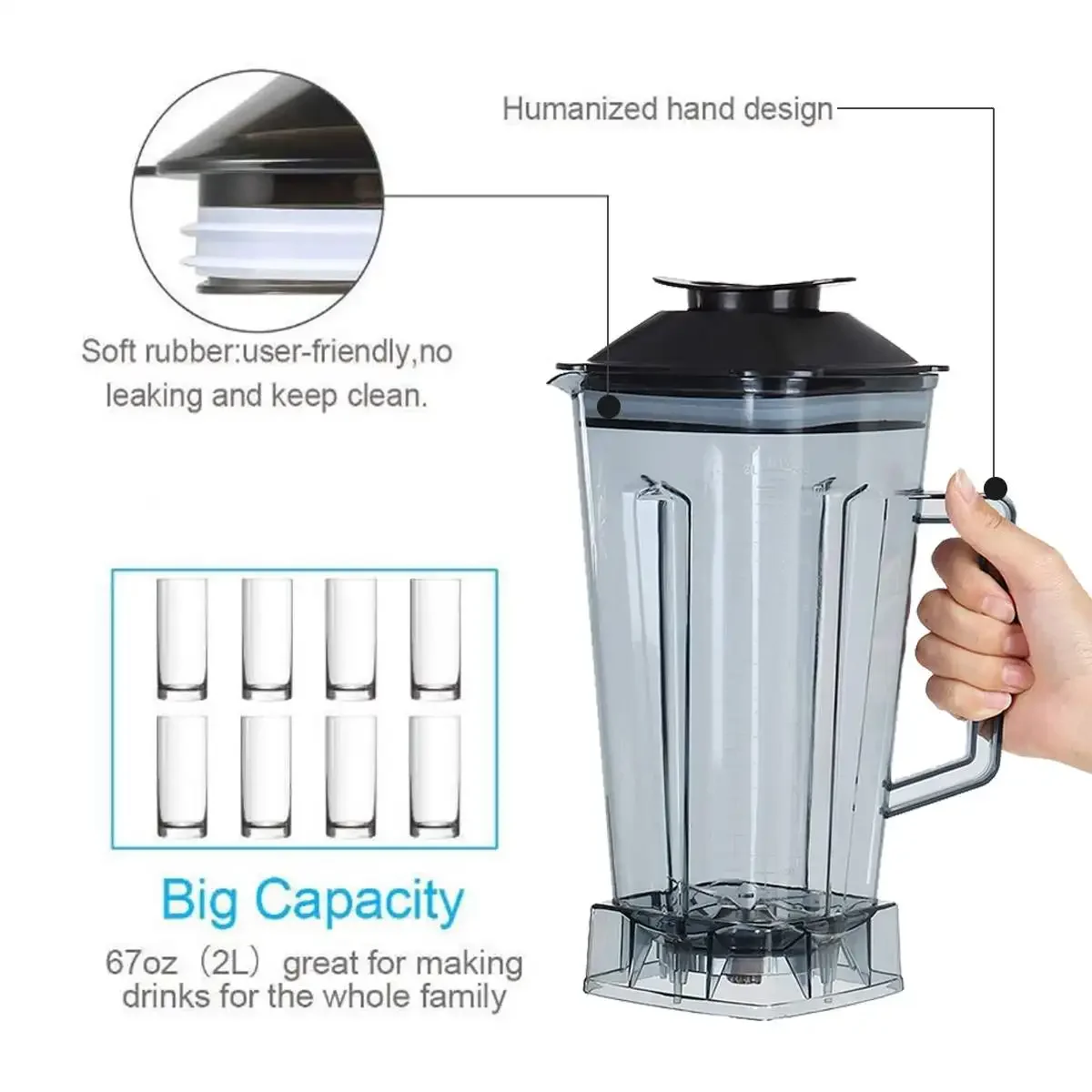 SOKANY 4500W Heavy Duty Commercial Grade Automatic Blender Mixer Juicer Fruit Food Processor Ice Smoothies BPA Free 2L Jar