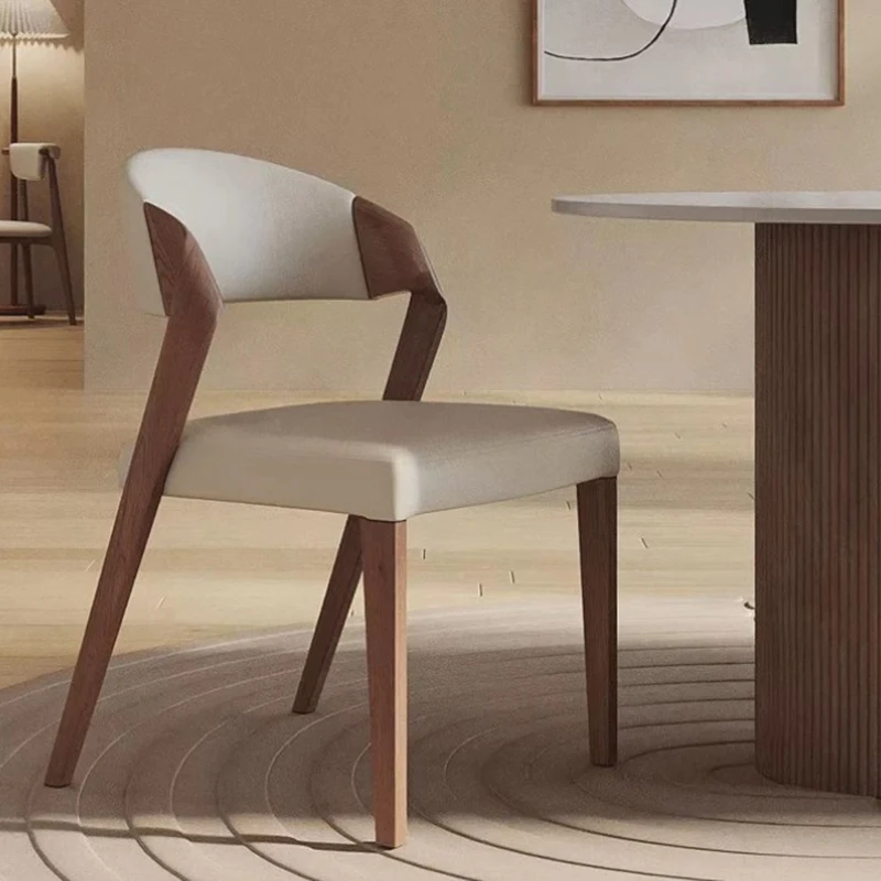 Upholstered Modern Dining Chairs Black White Wooden Kitchen Dining Chair Luxury Comfortable Silla Comedor Luxury Home Furniture