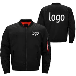 Men's Bomber Jacket can be customized pattern Fashion street comfortable jacket Solid color customized any logo plus-size jacket