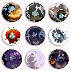 Horror Game Pressure Sebastian Solace Anime Button Pin Cartoon Character Funny Meme Brooch Badge Bag Decor Gamer Fans Gifts