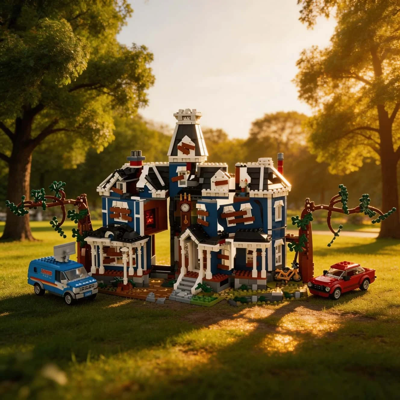 Home decoration 2026 new interesting and beautiful building modular assembly blue house Creel house setting city building constr
