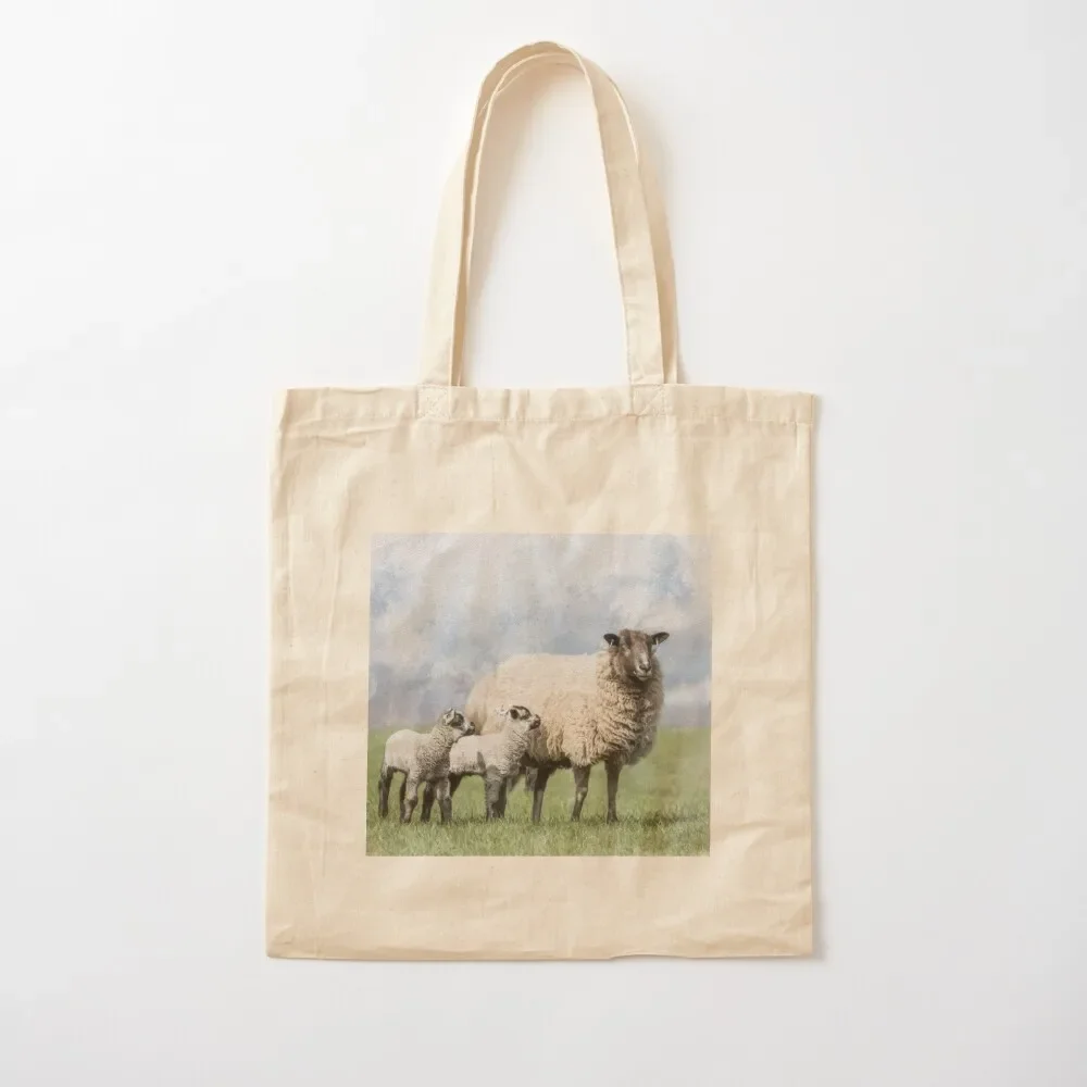 

Watercolour Effect Photograph of Sheep and Twin Lambs Tote Bag Cloth bags custom tote bag Tote Bag