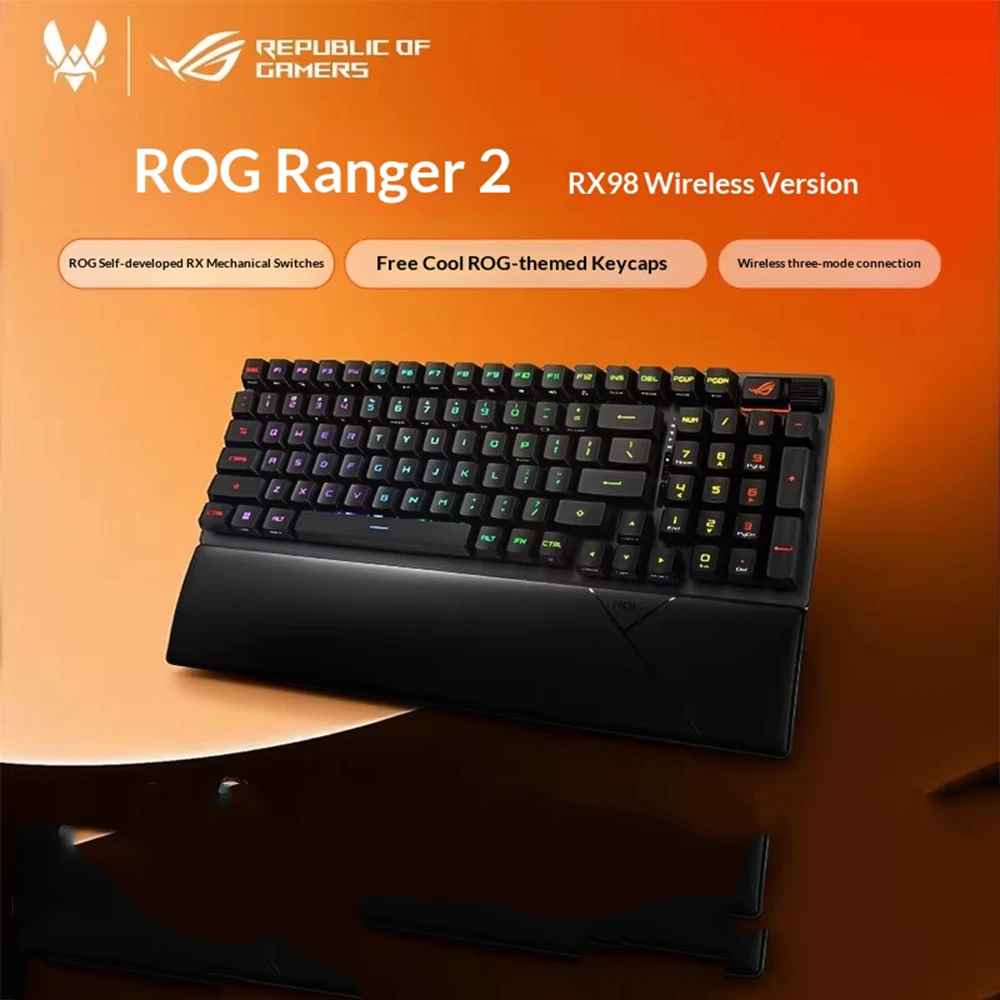 ROG SCOPE RX II 98 Mechanical Keyboard SPEEDNOVA Wireless Connection Three Mods Omni Receiver Keyboard Gasket PC Accessories