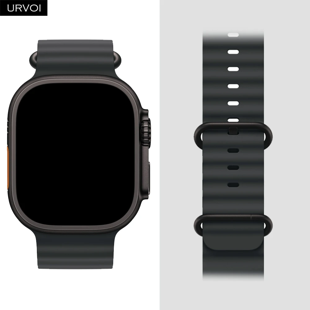 URVOI Ocean Band for Apple Watch Ultra 4 3 2 Strap Series 12 11 10 9 8 SE3 Sport Band for iWatch Silicone Women&Men's Wristband