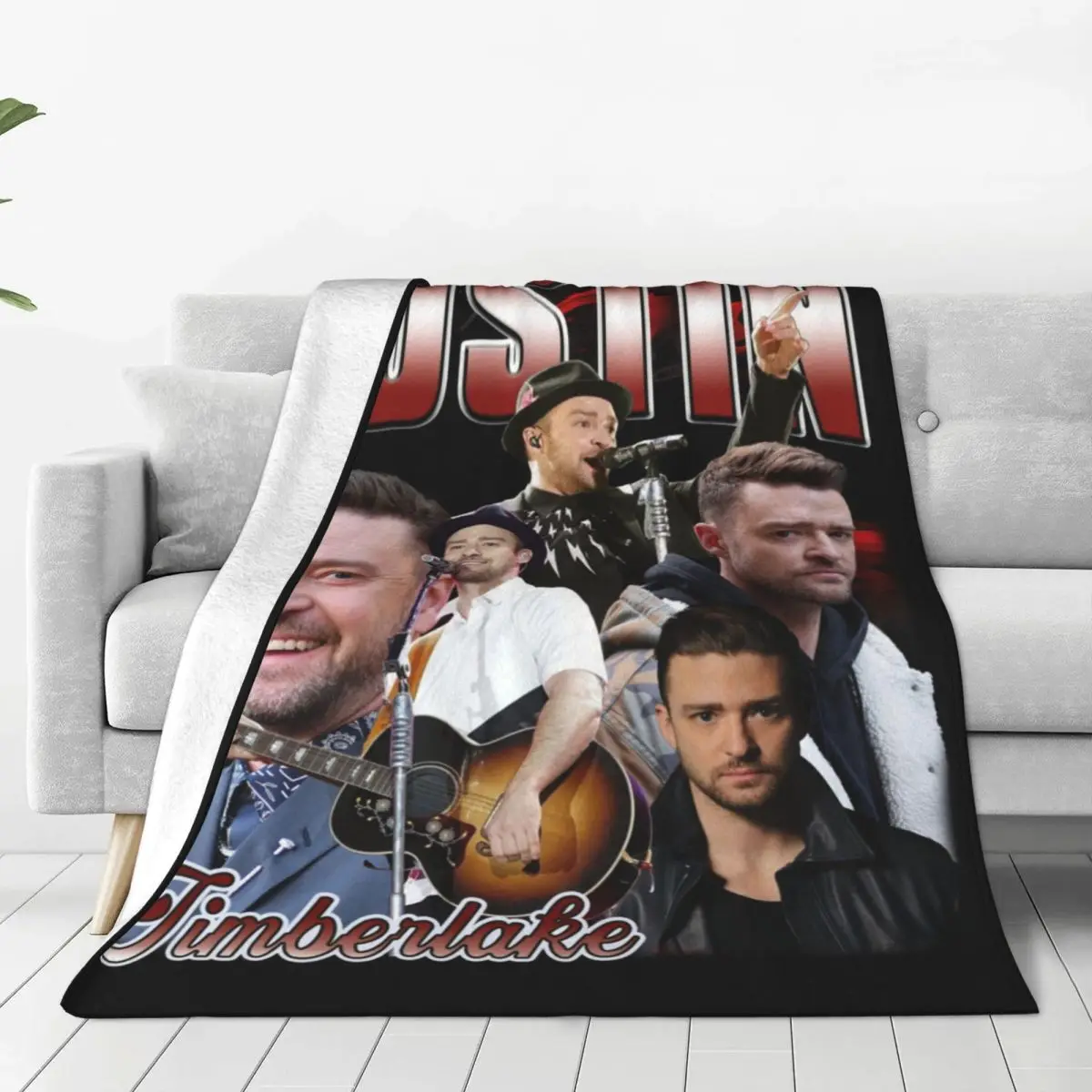 Justin Timberlake Singer Bootleg Blankets Fleece Textile Decor The Forget Tomorrow World Tour Cozy Soft Throw Blanket Bedspreads