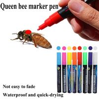 8 Colors Optional Queen Bee Marker Pen Erasable LED Highlighter Marks Pen Bevel Nib Paintbrush Beekeeper Equipment Bee Marking