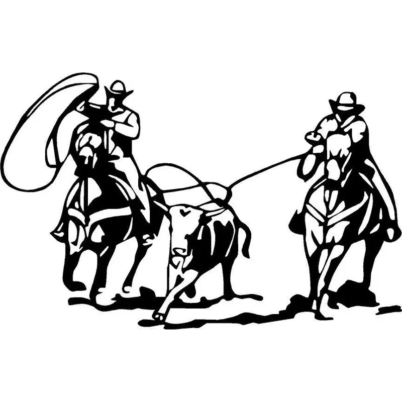 

Car Stickers Fun Team Rope Enclosure Rodeo Mavericks Mustang Team Car Decoration Stickers for Various Models, 19cm*12cm