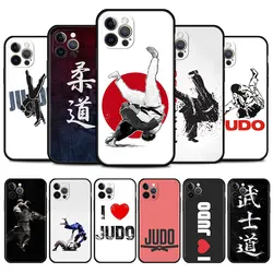 Judo I love Judo Phone Case for iPhone XR 11 13 Mini 14 Pro 12 Pro Max 8 7 Plus 15 Plus 15 Pro Max Black Soft Cover Shell