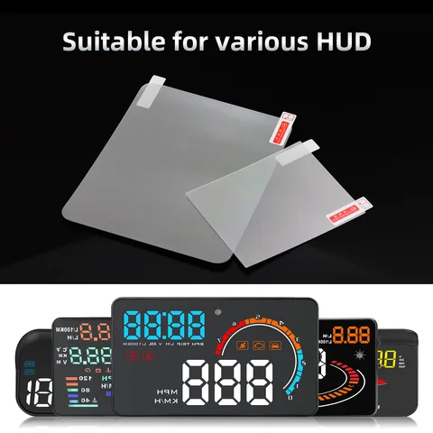 1 шт., автомобильная светоотражающая пленка HUD, проекционный дисплей, защитный светоотражающий экран, потребление скорости, дисплей, автоаксессуары, 2 размера