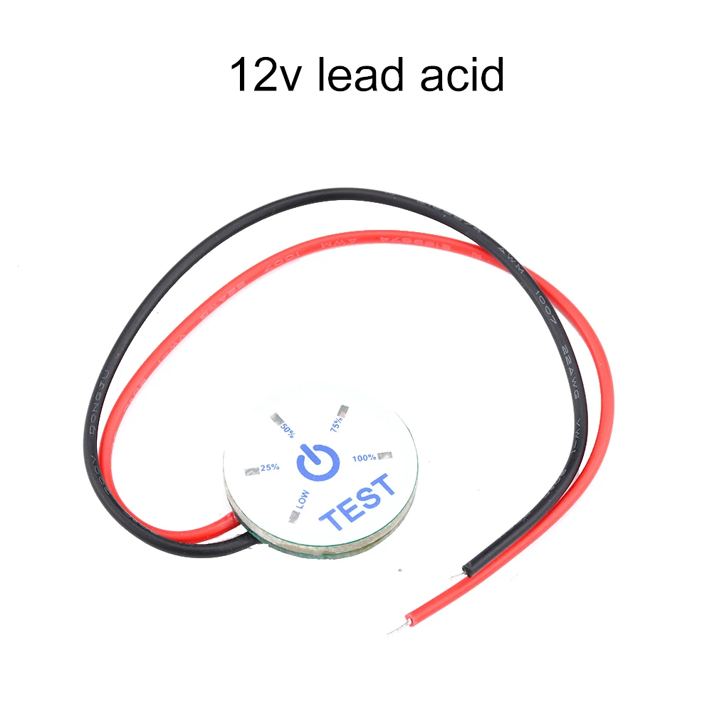 12v redondo indicador de capacidade da bateria do carro nível de potência 1s 2s 3S 5S li-ion 12.6v 12v chumbo ácido 4S lifepo4 com aviso de subtensão