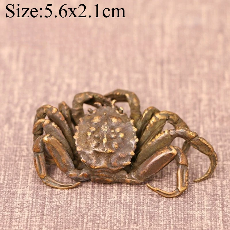 Vintage Copper Crab Solid Brass Tea Lid Rest Tea Pet Statue Craft Gift Figurines Home Craft Accessories Copper Art Decoration