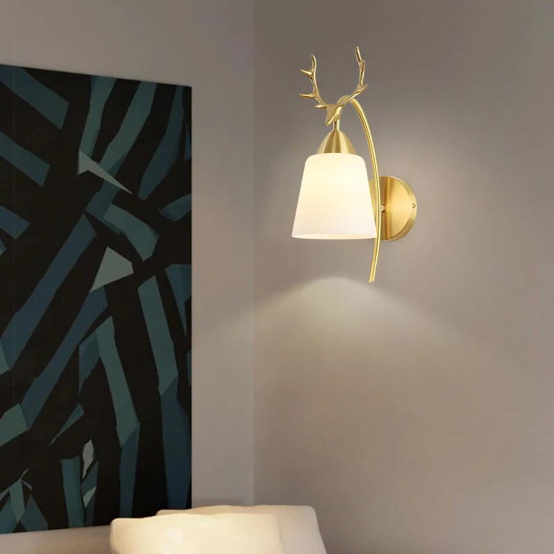 YUNYI All Copper Post-Modern Wall Lighting For Living Room Bedroom Study Room Bedside Wall Light Decorative Lighting Fixture