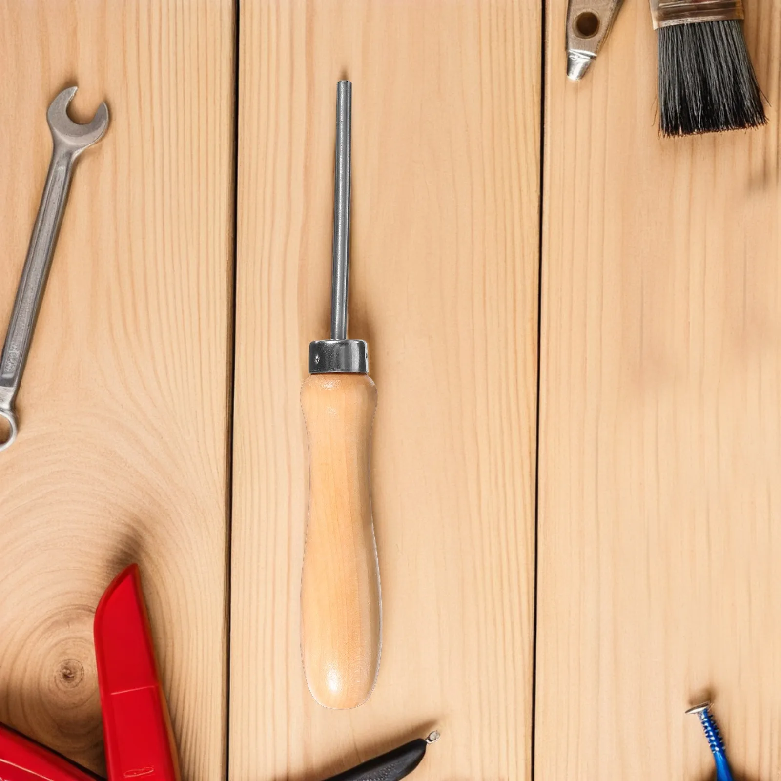 

Универсальный инструмент для натяжки струн ракеток для бадминтона, тенниса, сквоша, прецизионный шилообразный инструмент для натяжки струн с удобной деревянной ручкой, быстрое натяжение.