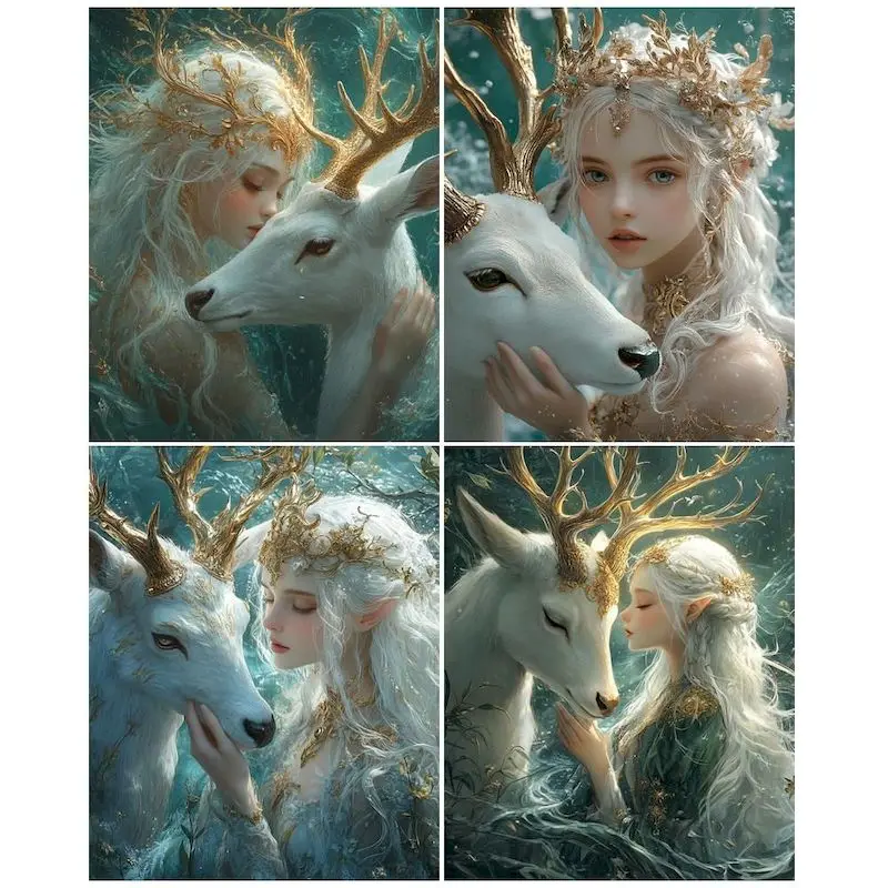 

GATYZTORY DIY 5D Diamond Painting Fairy Full Round Mosaic Landscape Picture Cross Stitch Kit Art Rhinestone DIY Hobby Home Decor
