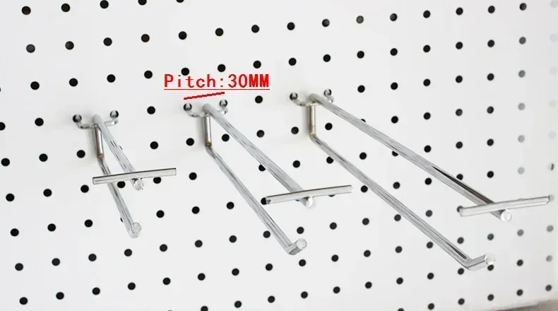 10Pcs Grid Shelf Hook Wire Dia.5.5mm Grid Wall Bracket Exhibition Hooks Supermarket Shelf Display Rack Holder Hole Pitch 25MM