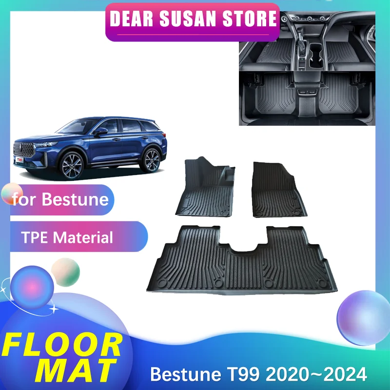 

Car Floor Mat for FAW Bestune T99 2020~2024 2021 2022 Waterproof Foot TPE Interior Liner Carpet Pad Custom Cover Rug Accessories