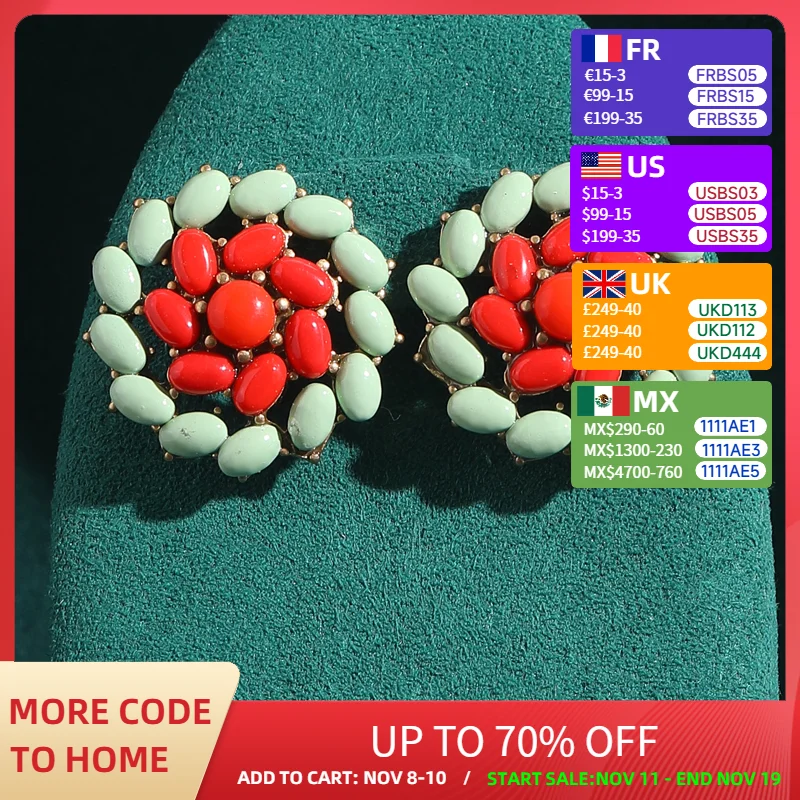 

Vintage Red Bean Stud Green Earrings Flower Natural Stone Oval Colored Glass Luxury Brand Jewelry Designer 2025 Trends