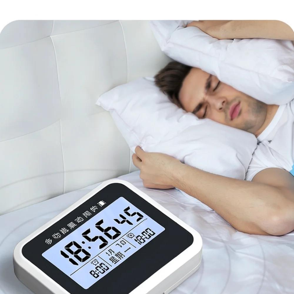 Strong Digital Alarm Clock Silent Wake Up Device Rechargeable Timer Stopwatch For School Dormitory Use