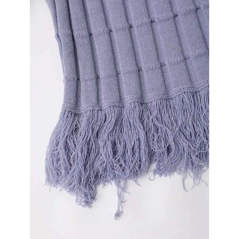 HUISONG élégant 2 pièces ensemble tricoté Slash cou pull gland ourlet mince taille élastique hanche enveloppement a-ligne costume printemps 2025 nouveau 3bi85f