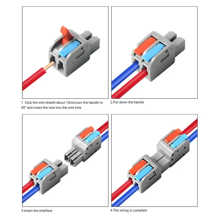Quick Lever Splicing Wire Connectors 2/3 Pins Compact Plugable Male Female Terminals Universal Blocks