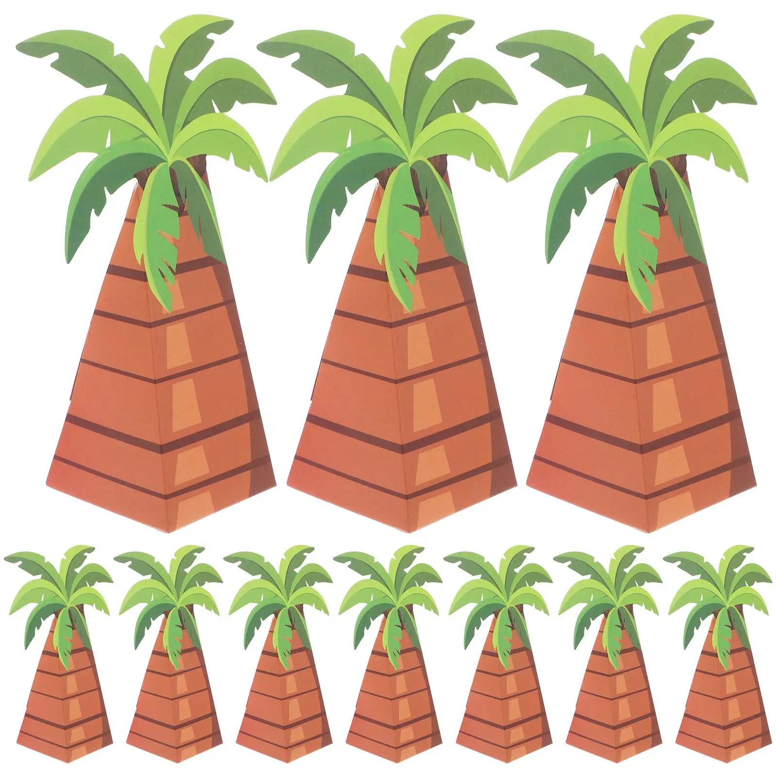 

10 Pcs Convenient Palm Tree Candy Box Summer Theme Party Supplies Paper Hawaiian Favor Boxes