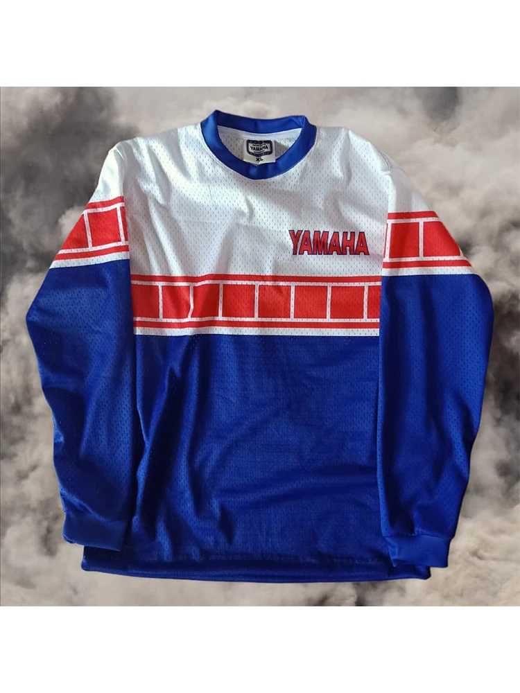 AliExpress 2026 Summer New Retro Yamaha Fashion Casual Long Sleeved Cycling Suit Men Racing Oversized Breathable Quick Drying Sports Shirt