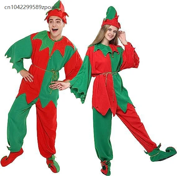 

Christmas Color Matching Elves Boys And Girls Children Christmas Christmas New Year Party Cosplay Family Parent-child Outfit