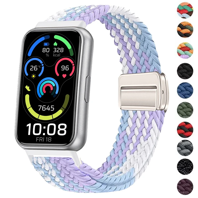

Плетеный нейлоновый ремешок для Huawei Band 11/11NFC, удобная магнитная застежка, регулируемый ремешок для часов Huanwei 11Pro/11Pro NFC, ремень
