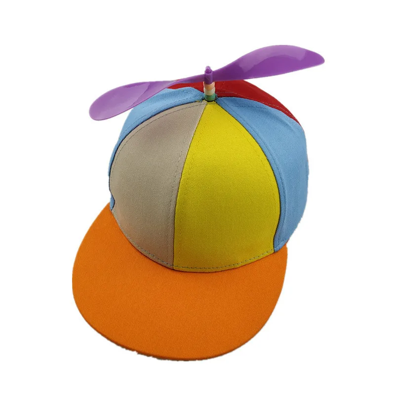 Gorra de béisbol con retales de libélula de bambú para niños, sombrero de béisbol colorido, hélice de helicóptero, Snapback, 2022