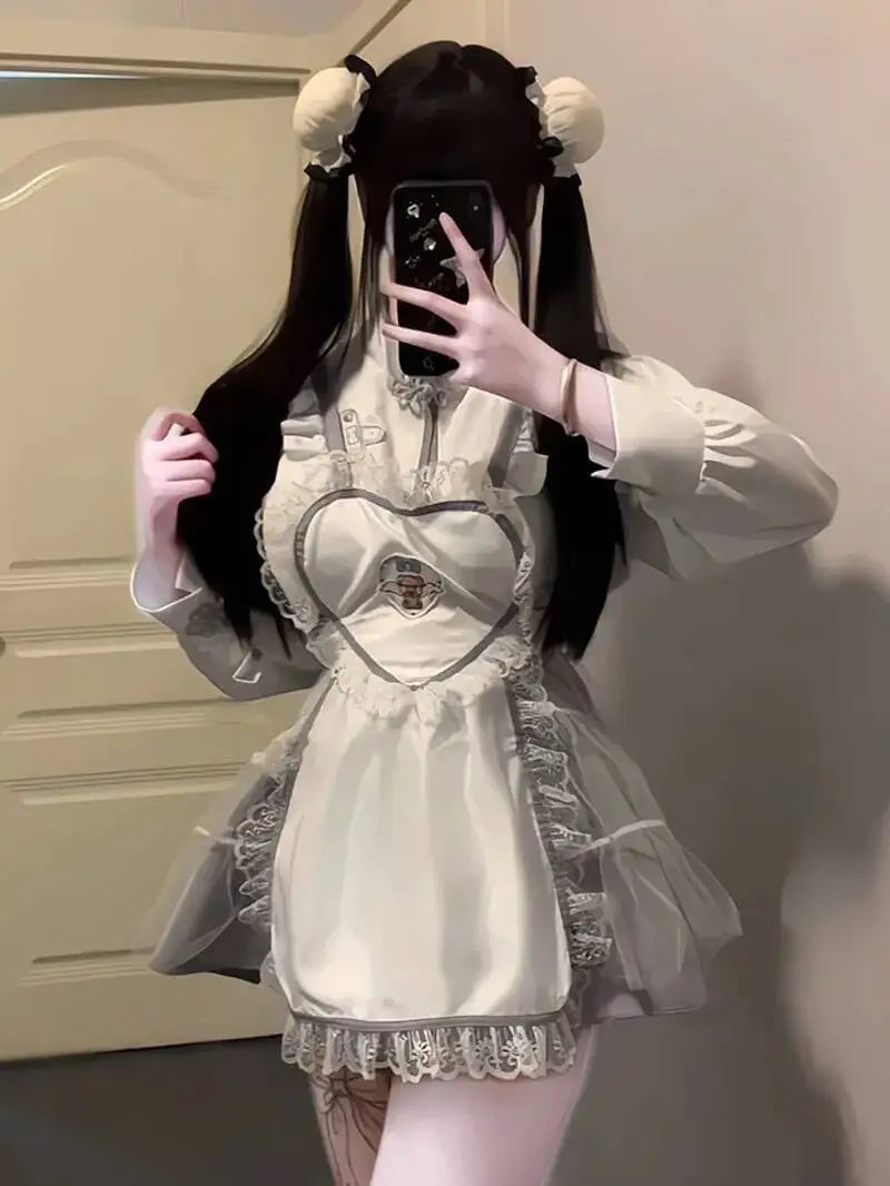 Nieuwe Chinese Stijl Keuken Meid Cheongsam rollenspel Uniform Verleidelijke Meid Jurk Elegante Zoete Mode Vrouwen Jurk 5NIT
