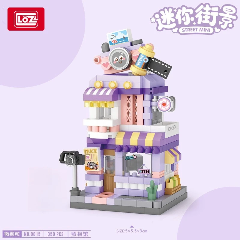 Mini-Straßenszene, Bausteine, Spielzeug, Ausstellungsartikel, kreatives Montagemodell für Sammlerstücke, malerische Architektur-Kit