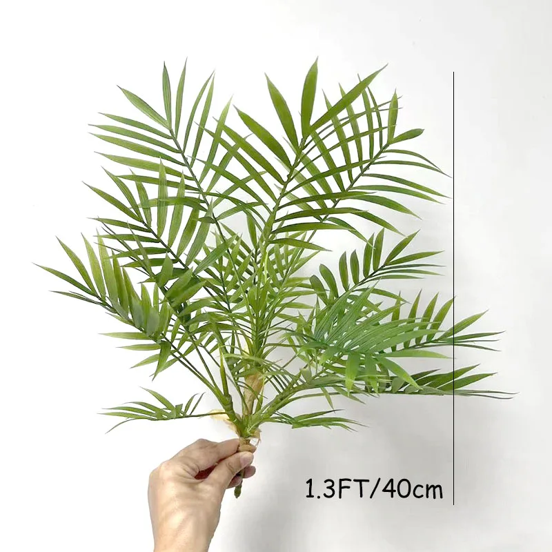 الاصطناعي الاستوائية Monstera شجرة النخيل فرع ، وهمية أوراق السلاحف ، البلاستيك ، فو ، شجرة للمنزل حديقة و مكتب ديكور ، 1.3FT #6