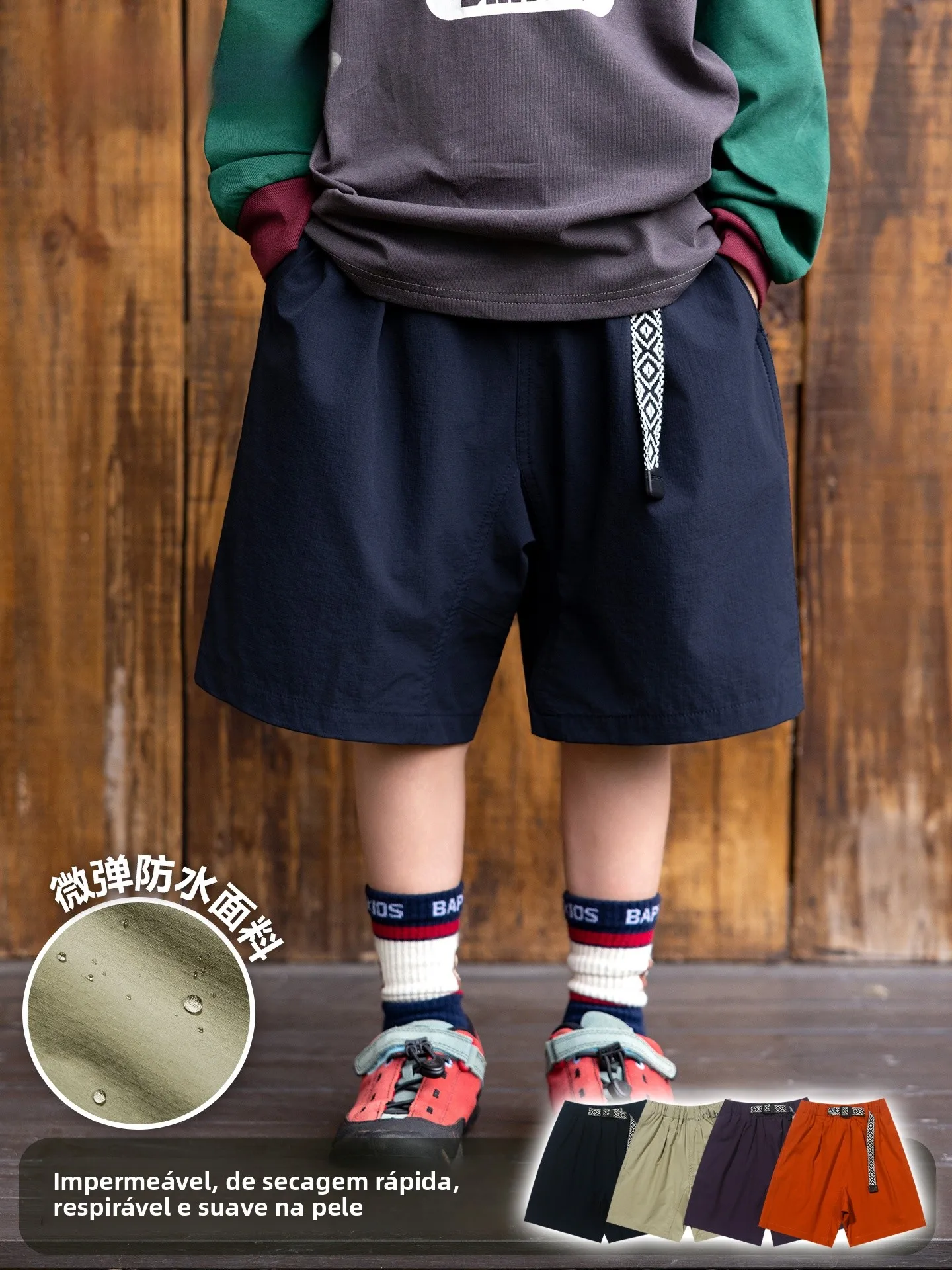quick-dry-micro-elastic-birffuye-children's-clothing-spring-summer-new-five-point-shorts-waterproof-beach-pants-for-kids